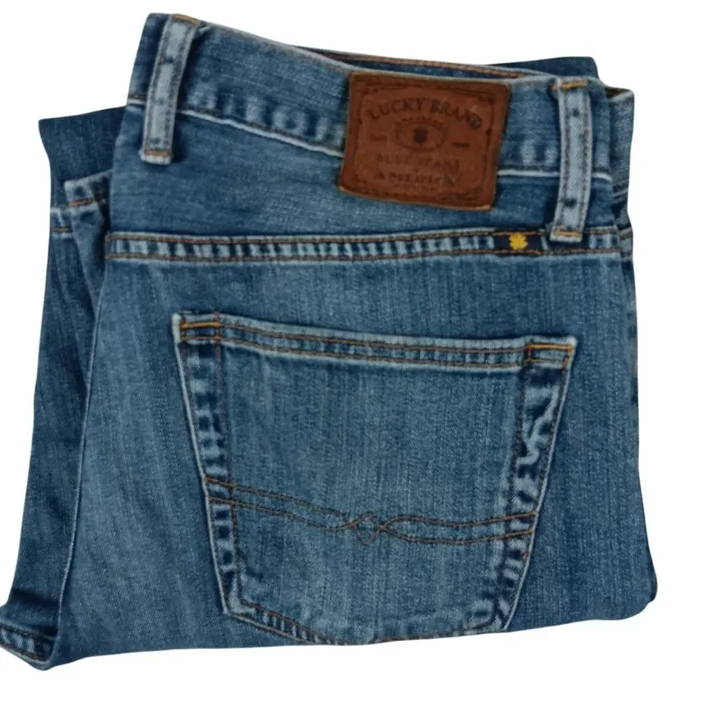 Lucky Brand 361 Vintage Straight Jeans Mens 33X31 Blue Whiskered Casual Street - Picture 2 of 14